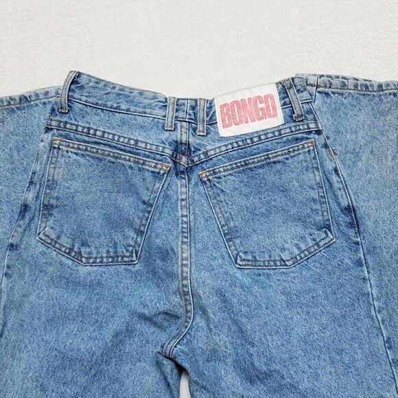 VINTAGE 1980s Bongo Light Stone Wash High Waisted Slim Tapered Skinny Leg Jeans - Picture 11 of 16